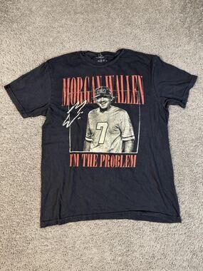 Morgan Wallen Shirt Mens M Black Tour Graphic Crew Neck Short Sleeve Cotton 2025
